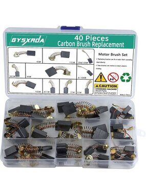 Versatile Electric Motor Carbon Brushes Set - 40 Pack Repair Kit, 10 Sizes for
